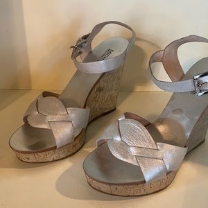 Women’s Michael Kors Metallic Silver Wedge Size 8.5